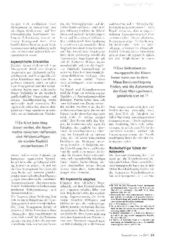 Vorschauseite 2: Case Management - ein Fall für Ethik und Recht?