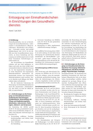 Vorschauseite 1: Entsorgung von Einmalhandschuhen in Einrichtungen des Gesundheitsdienstes