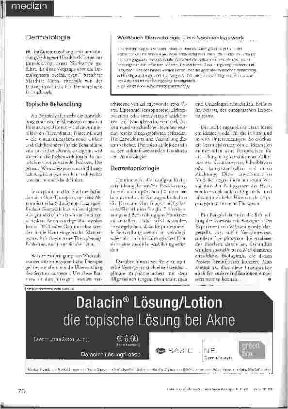 Vorschauseite 3: Dermatologie: Erstes Weißbuch in Europa