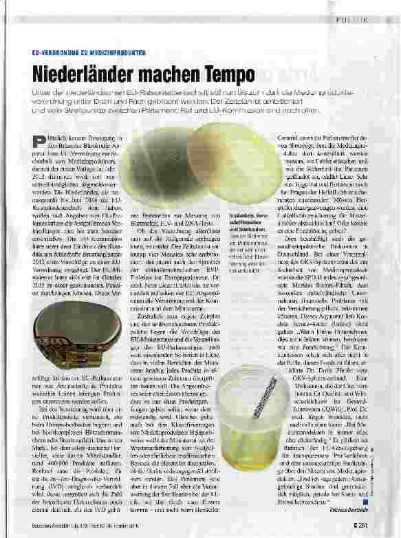 Vorschauseite 1: Niederländer machen Tempo