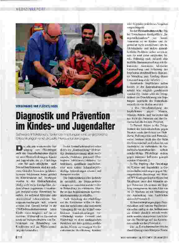 Vorschauseite 1: Diagnostik und Prävention im Kindesund Jugendalter