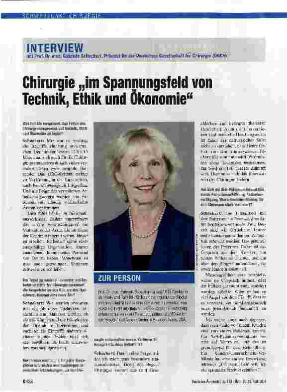 Vorschauseite 1: Chirurgie im Spannungsfeld von Technik, Ethik und Ökonomie