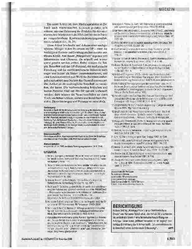 Vorschauseite 6: Arbeitsbedingungen und Sicherheit am Arbeitsplatz OP