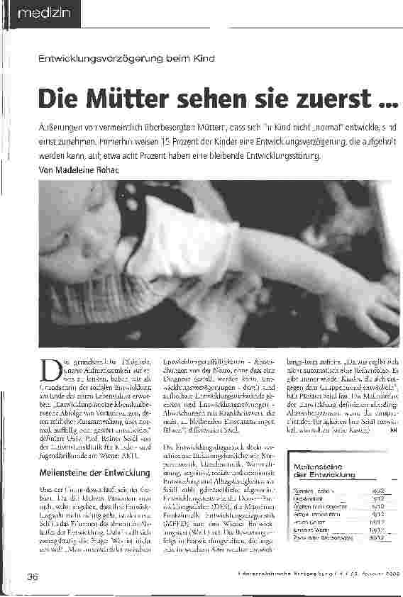 Vorschauseite 1: Entwicklungsverzögerung beim Kind - Die Mütter sehen sie zuerst