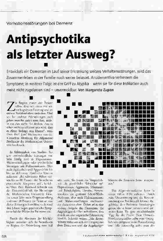 Vorschauseite 1: Antipsychotika als letzter Ausweg?