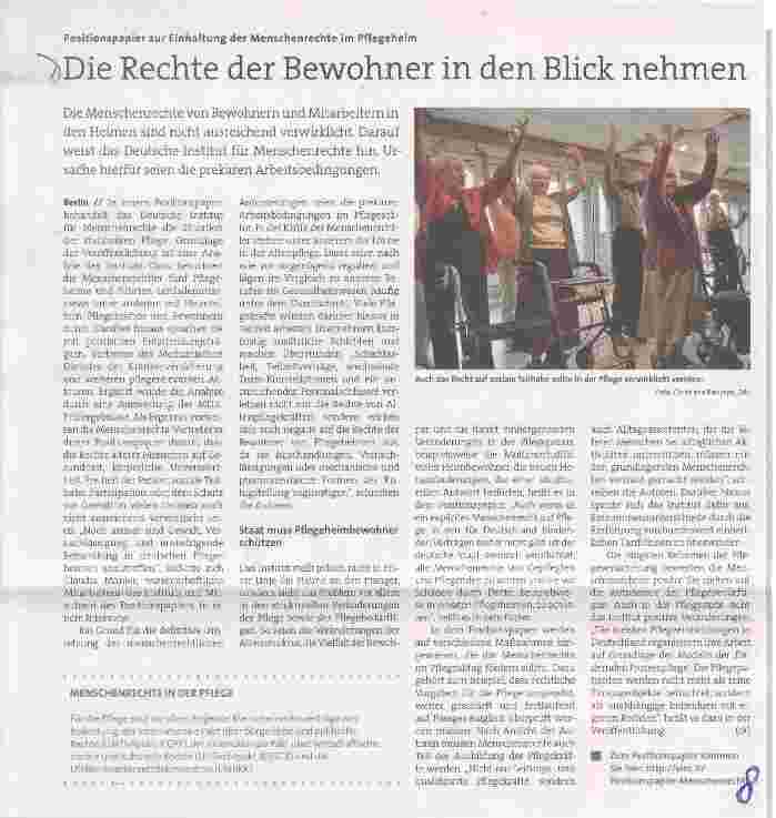 Vorschauseite 1: Die Rechte der Bewohner in den Blick nehmen