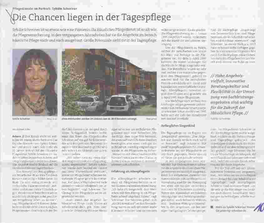 Vorschauseite 1: Chancen liegen in der Tagespflege