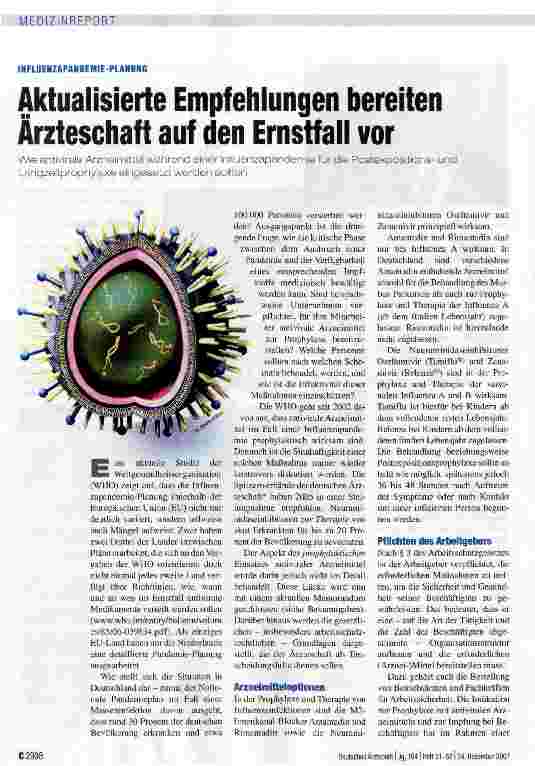 Vorschauseite 1: Aktualisierte Empfehlungen bereiten Ärzteschaft auf den Ernstfall vor