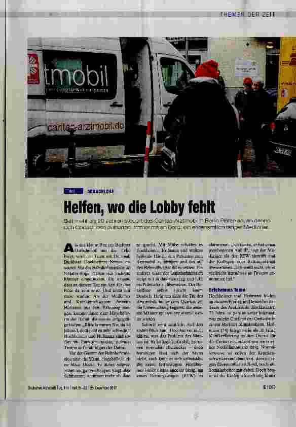 Vorschauseite 1: Helfen, wo die Lobby fehlt