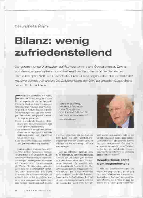 Vorschauseite 1: Bilanz: wenig zufriedenstellend