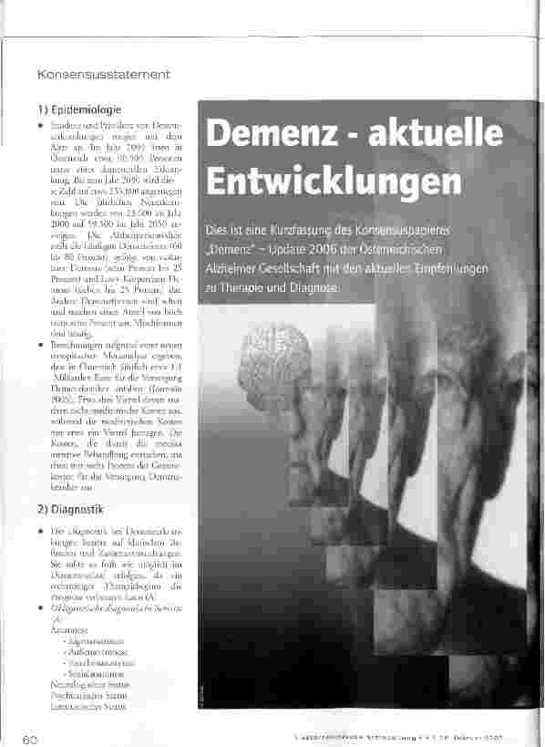 Vorschauseite 1: Demenz - aktuelle Entwicklungen