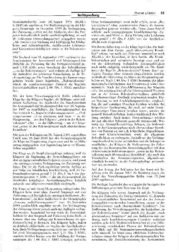 Vorschauseite 2: Anwendungsgebiete eines Arzneimittels sind Teil der Zulassung - AMG § 1, § 8 I, §221, $ 25 V, § 29, § 44 I, § 105 IV, IVe, IVf