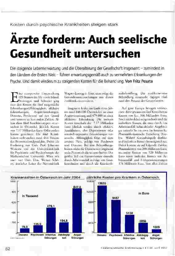 Vorschauseite 1: Ärzte fordern: Auch seelische Gesundheit untersuchen