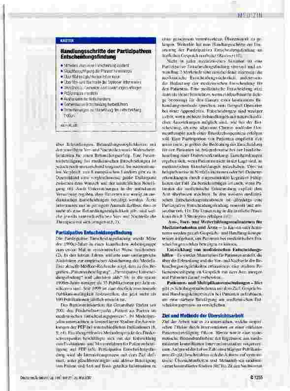 Vorschauseite 2: Patientenbeteiligung bei medizinischen Entscheidungen