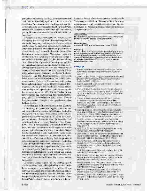 Vorschauseite 5: Patientenbeteiligung bei medizinischen Entscheidungen