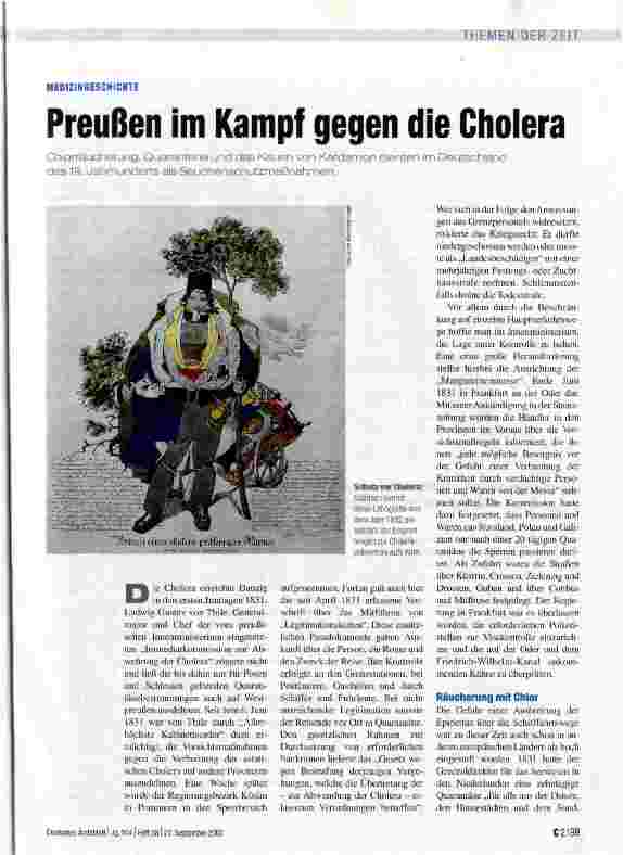 Vorschauseite 1: Preußen im Kampf gegen die Cholera