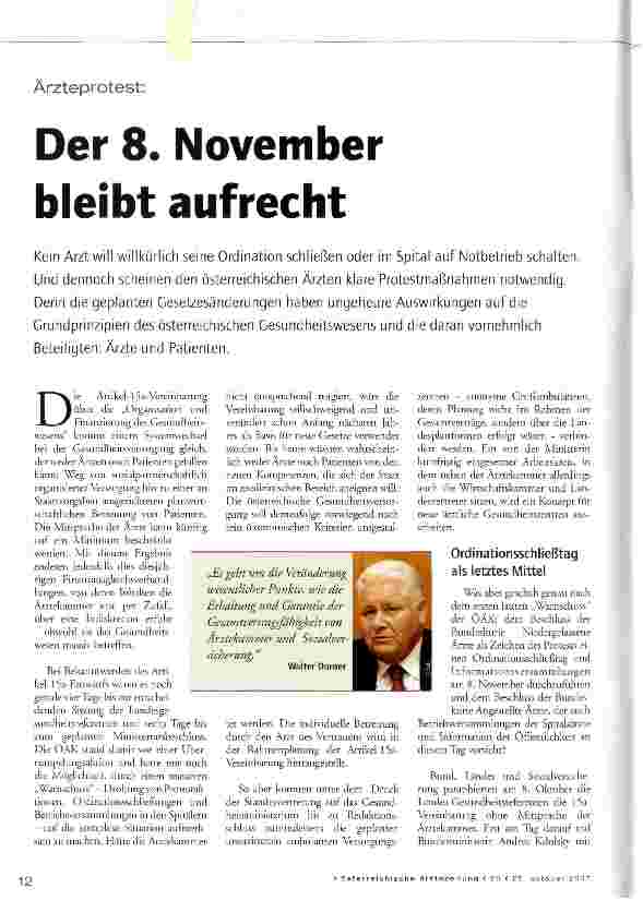 Vorschauseite 1: Der 8. November bleibt aufrecht