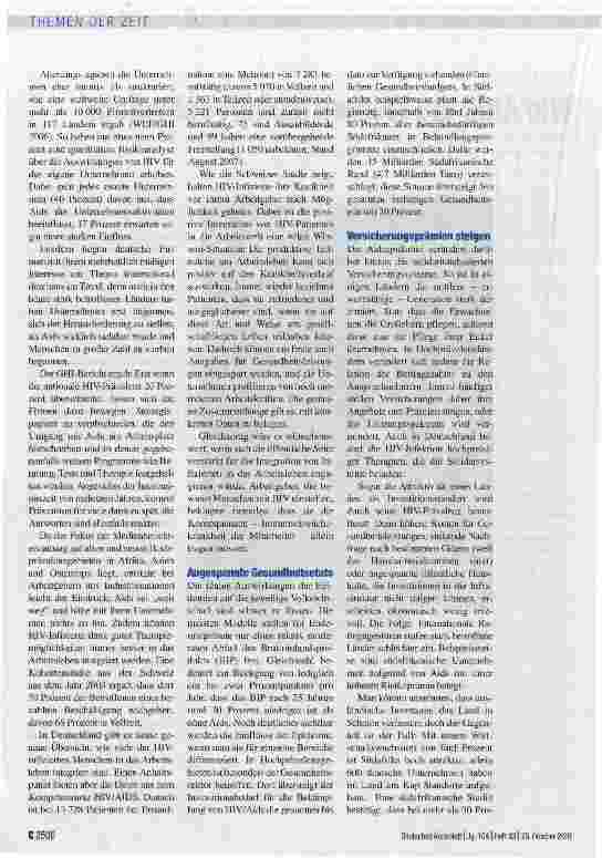 Vorschauseite 2: Wie Aids die Weltwirtschaft schwächt
