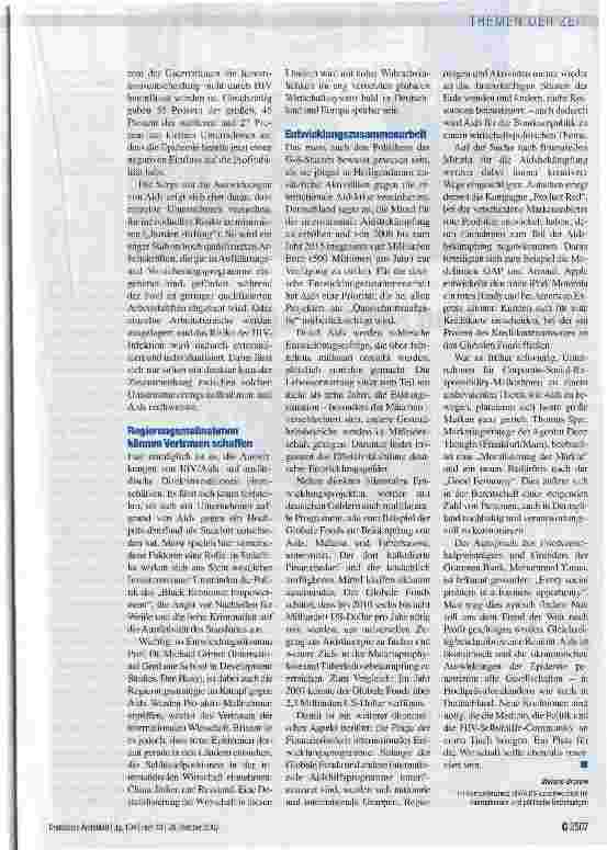 Vorschauseite 3: Wie Aids die Weltwirtschaft schwächt