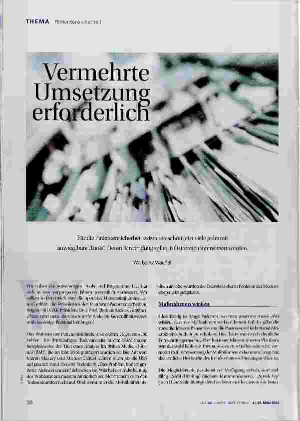 Vorschauseite 1: Vermehrte Umsetzung erforderlich