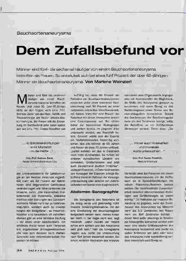 Vorschauseite 1: Dem Zufallsbefund vorgreifen