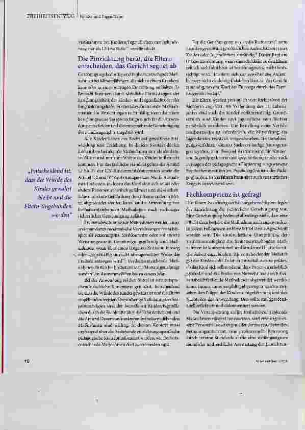 Vorschauseite 2: Nur als allerletztes Mittel und zum Wohle des Kindes
