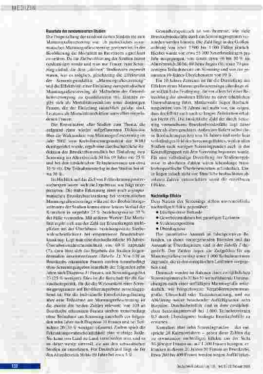 Vorschauseite 2: Nutzen und Risiko des Mammografiescreenings