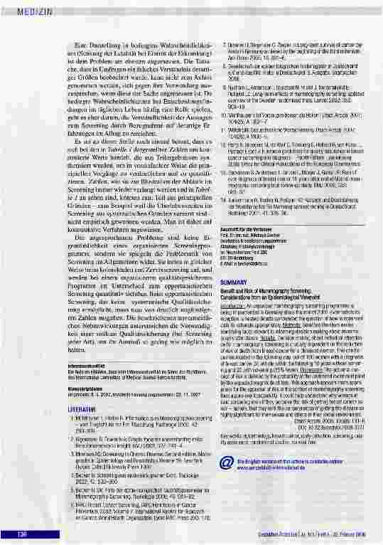 Vorschauseite 6: Nutzen und Risiko des Mammografiescreenings