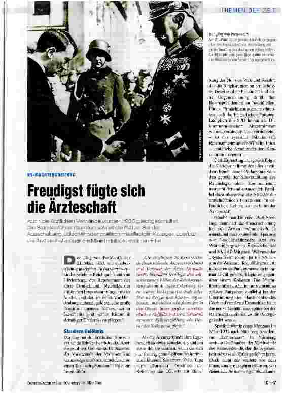 Vorschauseite 1: Freudigst fügte sich die Ärzteschaft