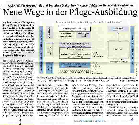 Vorschauseite 1: Neue Wege in der Pflege-Ausbildung