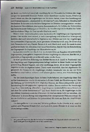 Vorschauseite 2: Hirntod erleben aus Sicht der Angehörigen