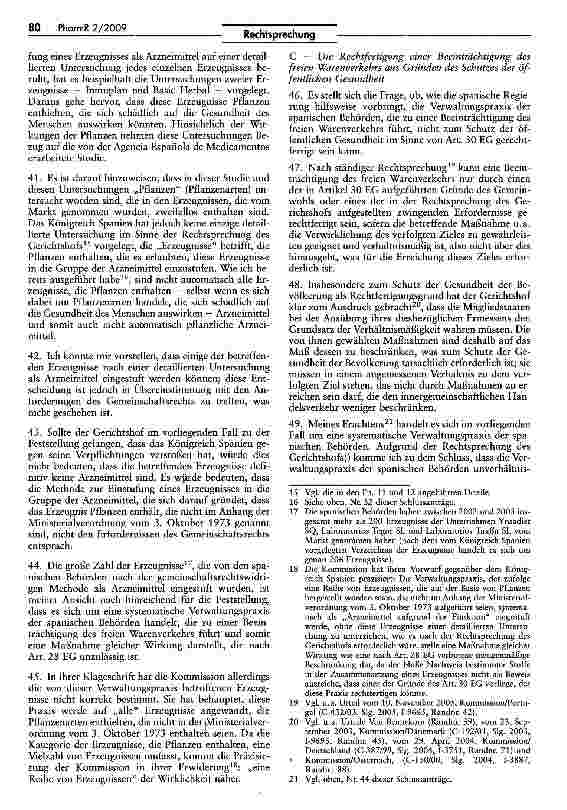 Vorschauseite 5: Maßnahmen gleicher Wirkung - Einzelstaatliche Maßnahmen, die vom Grundsalz des freien Warenverkehrs in der Gemeinschaft abweichen (pflanzliche Arzneimittel)