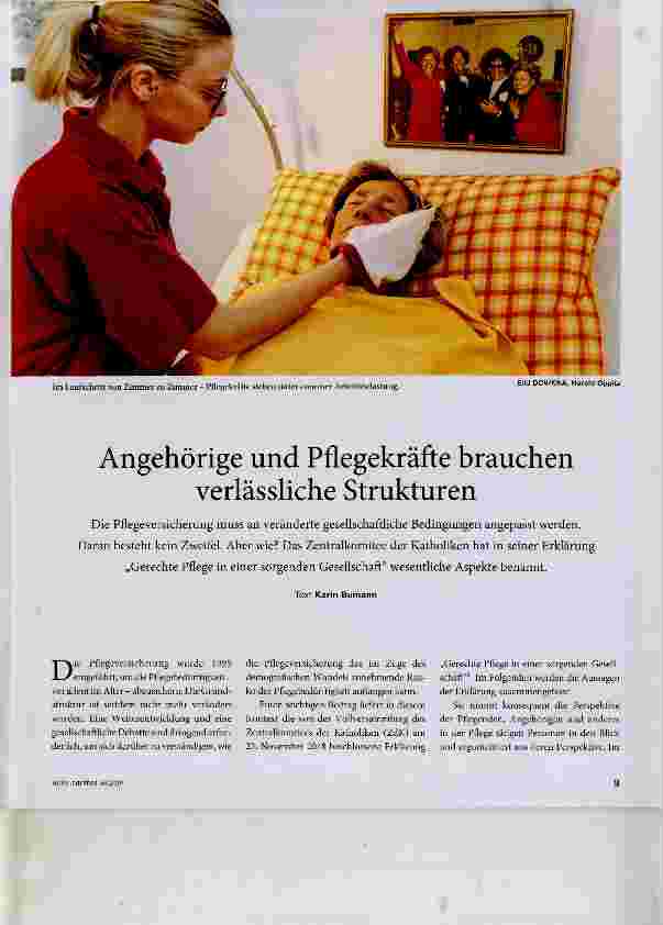 Vorschauseite 1: Angehörige und Pflegekräfte brauchen verlässliche Strukturen