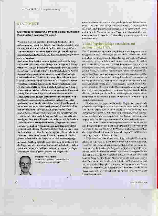 Vorschauseite 2: Angehörige und Pflegekräfte brauchen verlässliche Strukturen