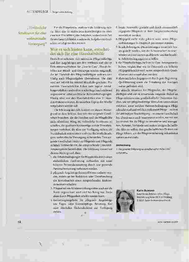 Vorschauseite 3: Angehörige und Pflegekräfte brauchen verlässliche Strukturen