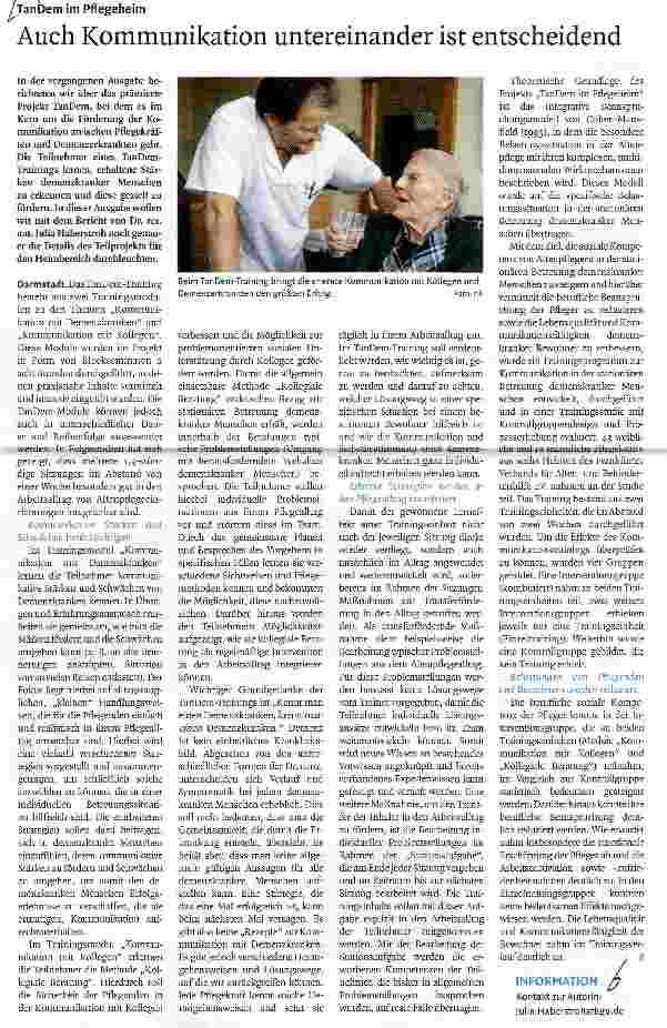 Vorschauseite 1: Auch Kommunikation untereinander ist entscheidend