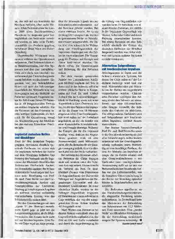 Vorschauseite 2: Erste klinische Studien angelaufen