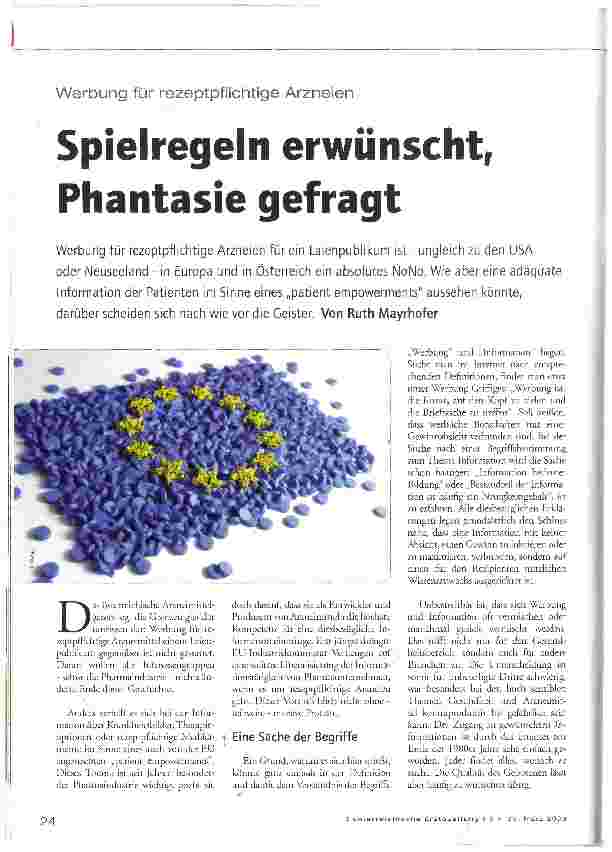 Vorschauseite 1: Spielregeln erwünscht, Phantasie gefragt