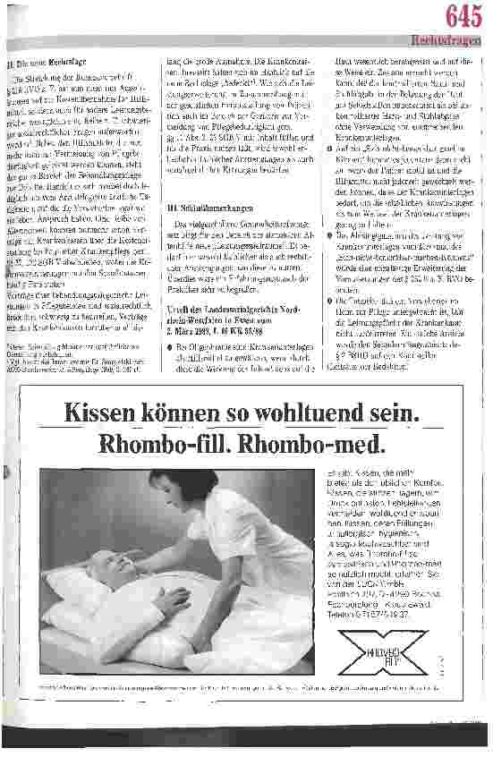 Vorschauseite 2: Neues zur Leistungspflicht der Krankenkassen im Heim Zur Rechtslage nach Inkrafttretens des Gesundheitsreformgesetzes