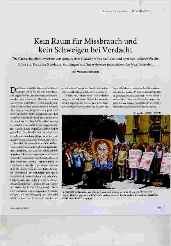 Vorschauseite 1: Kein Raum für Missbrauch und kein Schweigen bei Verdacht