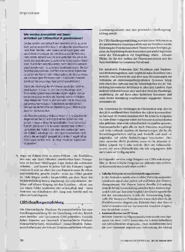 Vorschauseite 3: CIRSmedical: Aus Fehlern lernen