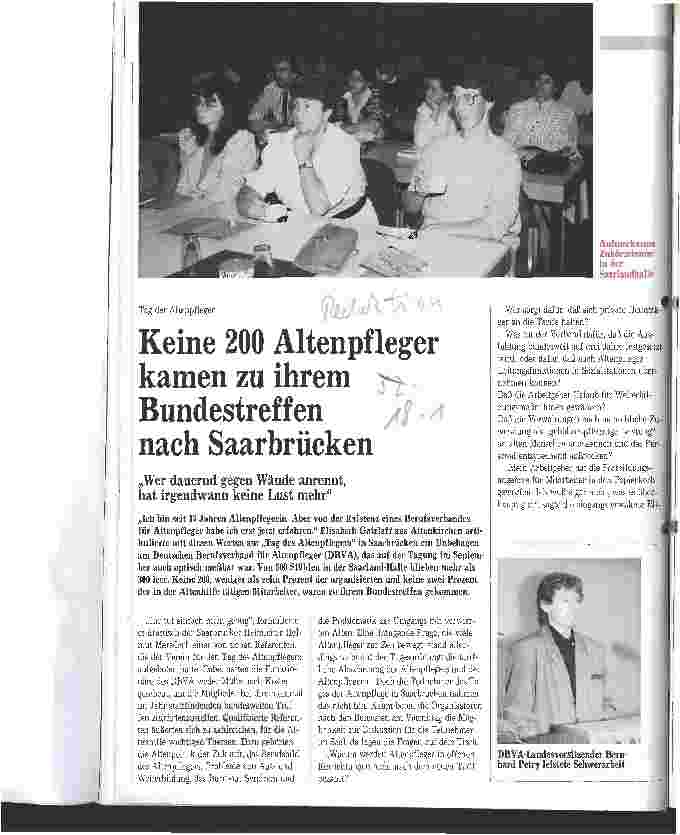 Vorschauseite 1: Keine 200 Altenpfleger kamen zu ihrem Bundestreffen nach Saarbrücken