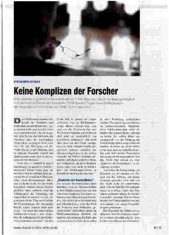 Vorschauseite 1: Keine Komplizen der Forscher
