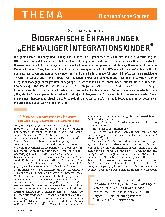Vorschauseite 2: Biografische Erfahrungen "Ehemaliger Integrationskinder"