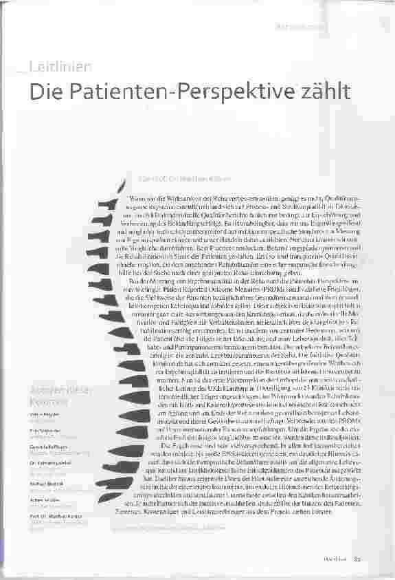 Vorschauseite 2: Die Patientenperspektive zählt.
