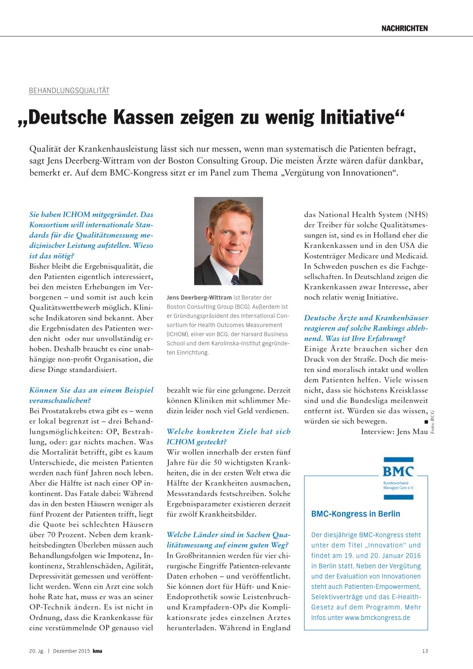 Vorschauseite 1: ?Deutsche Kassen zeigen zu wenig Initiative?