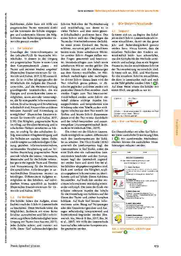 Vorschauseite 2: Fächerübergreifendes Arbeiten mit der 5-Schritt-Lesemethode