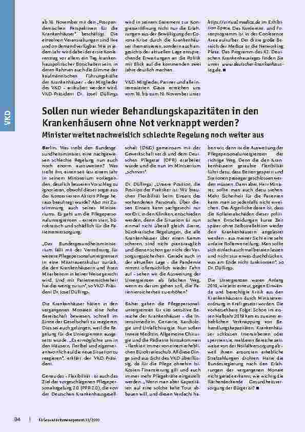 Vorschauseite 2: Monate, die es in sich hatten – VKD-Praxisberichte 2020 erschienen