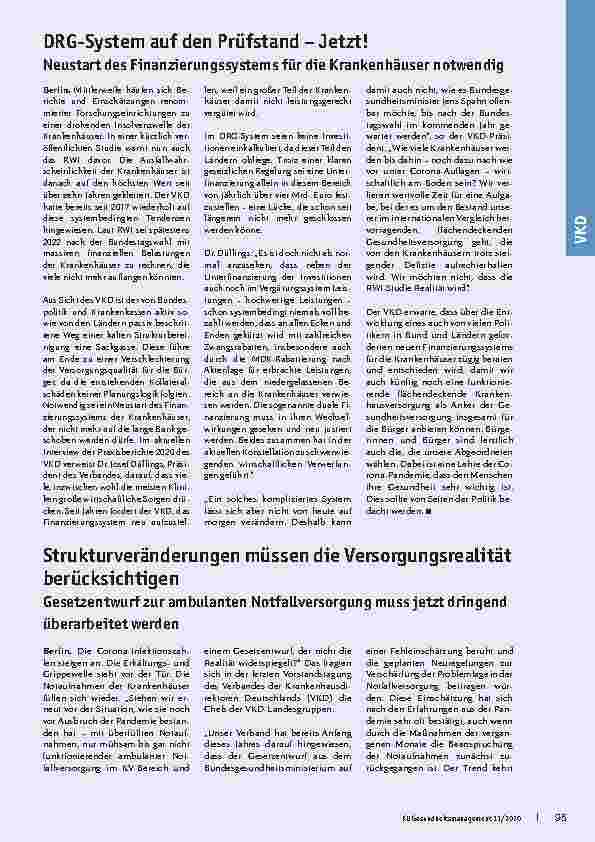 Vorschauseite 3: Monate, die es in sich hatten – VKD-Praxisberichte 2020 erschienen