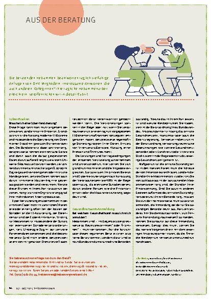 Vorschauseite 1: Aus der Beratung